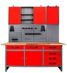 Ondis24 Werkbank, Karsten 160 cm Rot-Grau
