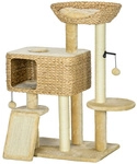 PawHut Kratzbaum, mehrere Ebenen, LxBxH: 60 x 40 x 98 cm - beige