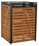 MERXX M&uuml;lltonnenbox, BxHxT: 64 x 109 x 64 cm, Aluminium/Eukalyptus - braun
