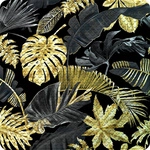 Sanilo Badematte &raquo;Golden Leaves&laquo;, 53 x 53 cm, Gold, Quadratisch - goldfarben