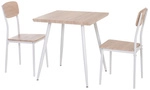HOMCOM Essgruppe, BxT: 70 x 70 cm, 2 Sitzpl&auml;tze, natur - beige