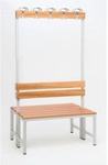 SZAGATO Umkleidebank, BxHxT: 60 x 170 x 100 cm, Stahl/Holz - grau