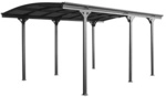 FLORAWORLD Alu Carport Frankfurt, 505x300x238cm, anthrazit - schwarz