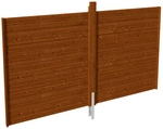 SKANHOLZ Carport-R&uuml;ckwand, 363 x 12 cm, Nussbaum, Holzart: Fichte - braun