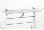 H&auml;ngetisch, BxHxL: 40 x 73,5 x 120 cm, Tischplatte: Sicherheitsglas - silberfarben