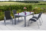 MERXX Gartenm&ouml;belset &raquo;Amalfi&laquo;, 4 Sitzpl&auml;tze, Aluminium/Textil - schwarz