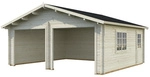 PALMAKO Blockbohlen-Garage, BxT: 575 x 510 cm (Au&szlig;enma&szlig;e), Holz - grau