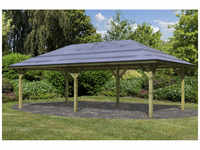 KARIBU Carport »Pavillon Carport«, Außenmaß BxT: 706,5 x 359 cm, natur - gruen