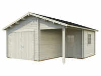 PALMAKO AS Blockbohlen-Garage, BxT: 510 x 550 cm (Außenmaße), Holz - beige