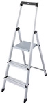 KRAUSE Stufen-Stehleiter &raquo;MONTO Solidy&laquo;, 3 Sprossen, Aluminium - silberfarben
