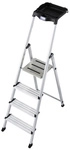 KRAUSE Stufen-Stehleiter &raquo;MONTO Secury&laquo;, 4 Sprossen, Aluminium - silberfarben