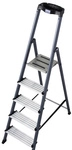KRAUSE Stufen-Stehleiter &raquo;MONTO Securo&laquo;, 5 Sprossen, Aluminium - silberfarben