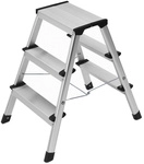 HAILO Trittleiter &raquo;D60 StandardLine&laquo;, 3 Sprossen, Aluminium - silberfarben