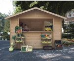 KARIBU Gartenhaus &raquo;Marktstand 2&laquo;, Holz, BxHxT: 329 x 248 x 202 cm (Au&szlig;enma&szlig;e