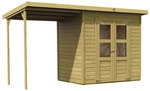 KARIBU Gartenhaus &raquo;Merseburg im Set&laquo;, Holz, BxHxT: 390 x 219 x 154 cm...
