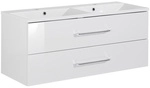 FACKELMANN Badm&ouml;bel-Set &raquo;B.clever&laquo;, Weiss Hochglanz, BxHxT: 120x50,8x46 cm