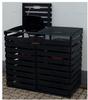 PROMADINO Mülltonnenbox, 130 x 111 x 63 cm (BxHxT), für 2 x 120 Liter Tonnen - grau