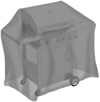 Grillabdeckhaube, BxHxT: 130 x 100 x 65 cm, Polyester, anthrazit - silberfarben