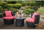 GARDEN PLEASURE Gartenm&ouml;belset &raquo;LINZ&laquo;, Kunststoff, 3-teilig - schwarz