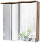 SCHILDMEYER Spiegelschrank &raquo;Milan&laquo;, BxHxT: 70 x 71 x 16 cm, 3-t&uuml;rig, eiche -...