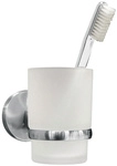FACKELMANN Zahnputzbecherhalter &raquo;Fusion&laquo;, BxHxT: 7 x 9,5 x 11,5 cm - silberfarben
