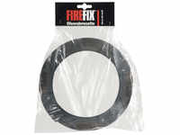 FIREFIX® Ofenrohrrosette, ØxL: 13,5 x 18,5 cm, Stärke: 2 mm, Stahl - schwarz