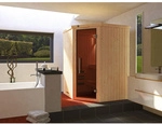 WEKA Ecksauna &raquo;Kiruna 1&laquo;, mit Ofen, BxHxT: 144 x 199 x 144 cm - beige