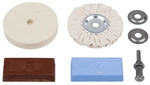 WOLFCRAFT Polier-Set, Filz, 5-teilig - weiss