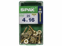 SPAX Universalschraube, PZ2, Stahl, 25 Stück, 4 x 16 mm - goldfarben