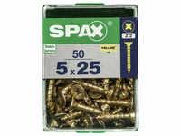 SPAX Universalschraube, PZ2, Stahl, 50 Stück, 5 x 25 mm - goldfarben