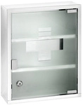 WENKO Medikamentenschrank, (BxHxT): 30 x 40 x 12 cm, Edelstahl, transparent