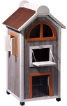 DOBAR Katzenhaus &raquo;Fancy Cat&laquo;, f&uuml;r Katzen, hemlockholz/Bitumen, grau