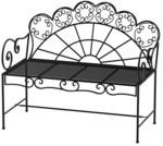 Outsunny Gartenbank, Metall, 2-Sitzer, BxHxT: 107 x 90,5 x 55,5 cm - schwarz