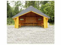 WOLFF FINNHAUS Wetterschutzhütte, BxT: 393 x 325 cm (Aufstellmaße), achteckig...