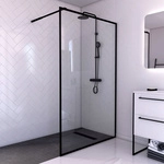 Marwell Walk-In Dusche, HxT: 200 x 120 cm - schwarz