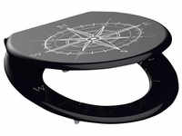 SCHÜTTE WC-Sitz »Compass«, MDF, oval - schwarz