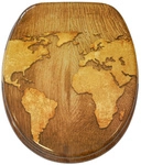 Sanilo WC-Sitz, BxL: 37,7 x 47 cm, World Map - braun