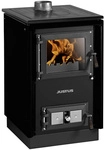 JUSTUS Festbrennstoffherd &raquo;Rustico-50 2.0&laquo;, schwarz, Emaille, 7 kW