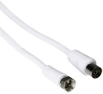 SCHWAIGER Anschlusskabel, 3 m, 75 Ohm, 75 db, Wei&szlig; - weiss