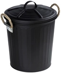 WENKO Kosmetikeimer, abnehmbarer Deckel, 6 l, matt - schwarz