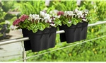 KHW Gel&auml;nderblumenkasten, Kunststoff (PP), anthrazit, oval - grau