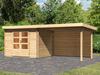 KARIBU Gartenhaus »Bastrup«, Holz, BxHxT: 579 x 220 x 237 cm (Außenmaße) - beige