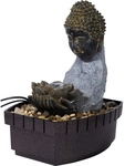 DOBAR Zimmerbrunnen, kleiner Buddha, BxHxL: 20 x 26 x 17 cm, grau