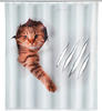 WENKO Duschvorhang »Cute Cat«, BxH: 180 x 200 cm, Katze, mehrfarbig - bunt
