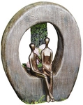 GRANIMEX Teichfigur &raquo;Paris und Helena&laquo;, Polystone, natur/bronzefarben - braun