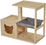 PawHut Katzenhaus, Holz, L&auml;nge: 70 cm - beige