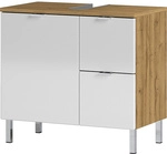 Waschbeckenunterschrank BxHxT: 60 x 56 x 34 cm, Grandson Eichefarben/wei&szlig;