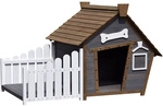 DOBAR Hundeh&uuml;tte, f&uuml;r Hunde, Hemlockholz, grau/braun/wei&szlig;