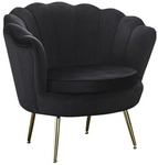 SalesFever Muschelsessel, H&ouml;he: 78 cm, schwarz/goldfarben