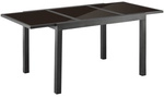 Ausziehtisch, BxHxL: 90 x 75 x 180 cm, Tischplatte: Sicherheitsglas - braun